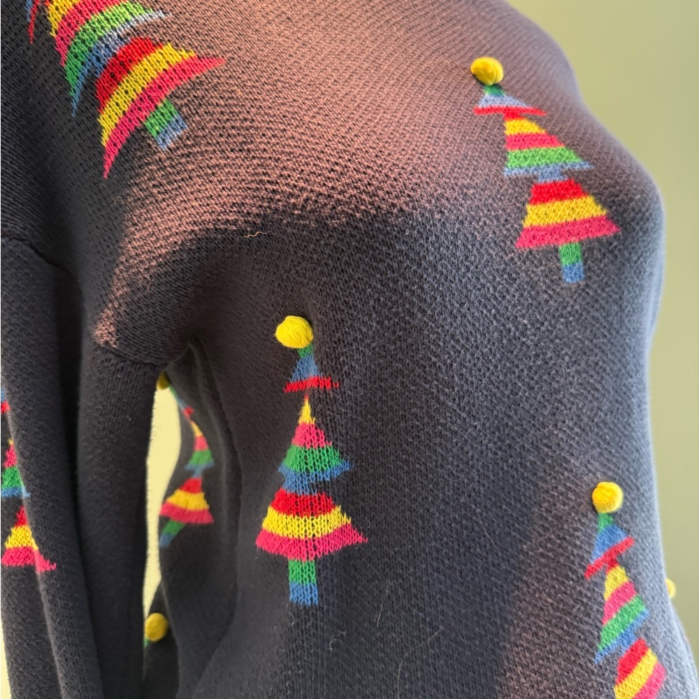 Modcloth Navy Festive Tree Sweater - Picture 2 of 3